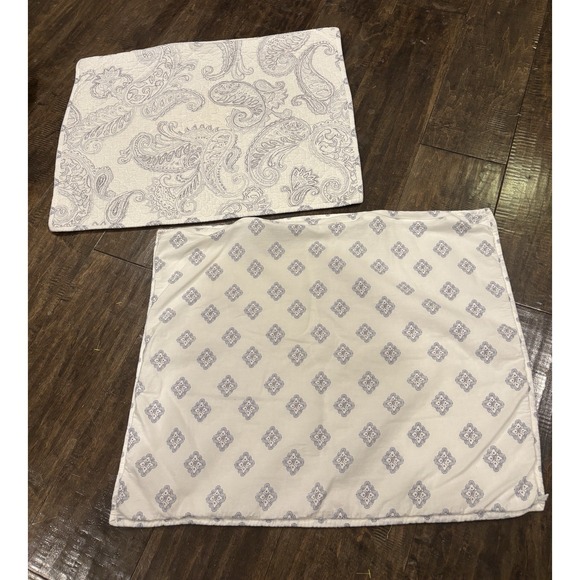 Vera Bradley Gray White Paisley Pillow Shams (2) Zippered Reversible - Picture 2 of 9